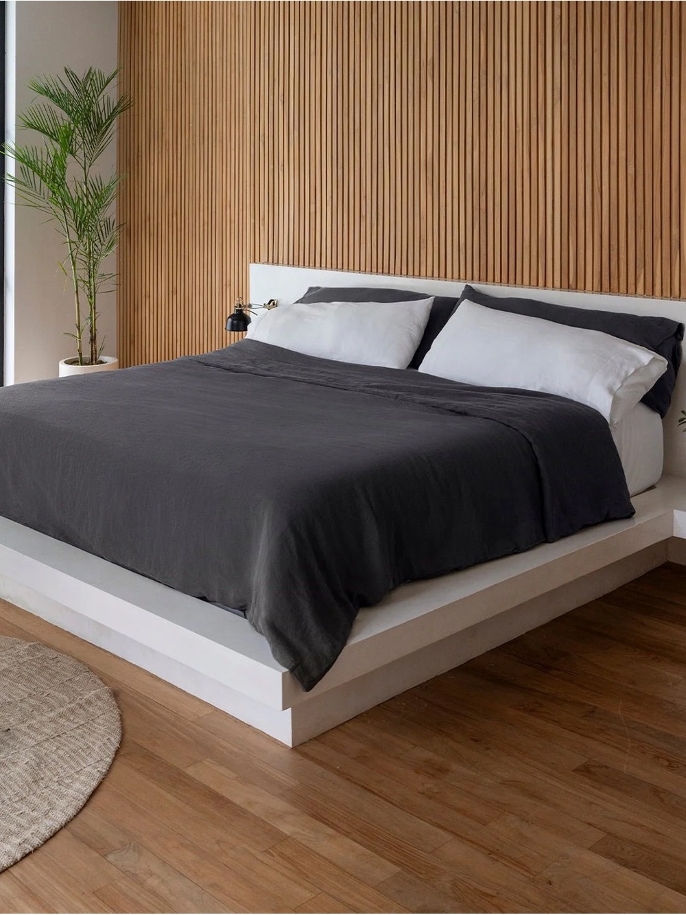 Charcoal Linen Duvet Cover - Contemporary Bedding